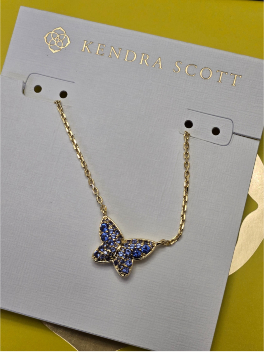 Women's Kendra Scott Lillia Butterfly Necklace One Size Gold Blue